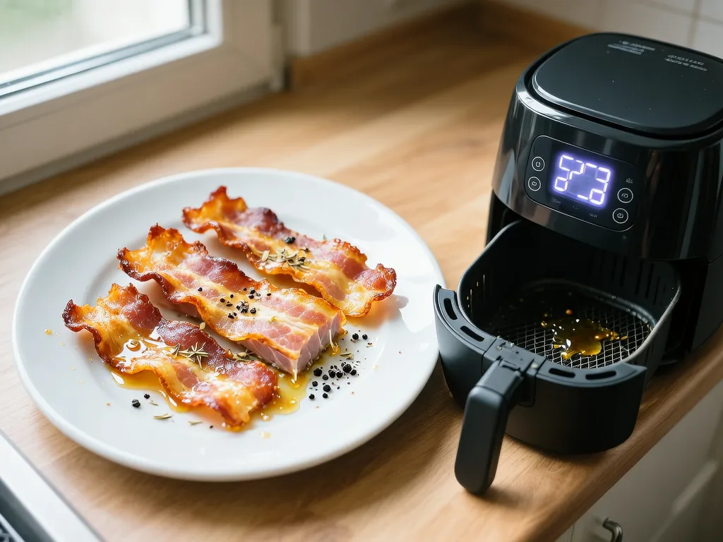 Bacon cooked in the air fryer — exact time and temperature