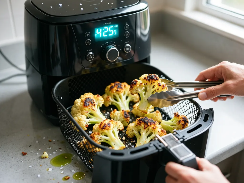 Cauliflower cooked in the air fryer — exact time and temperature