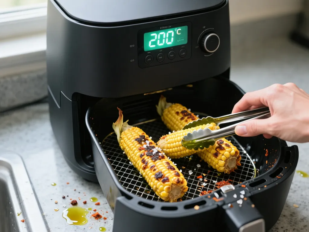 Corn on the Cob cooked in the air fryer — exact time and temperature