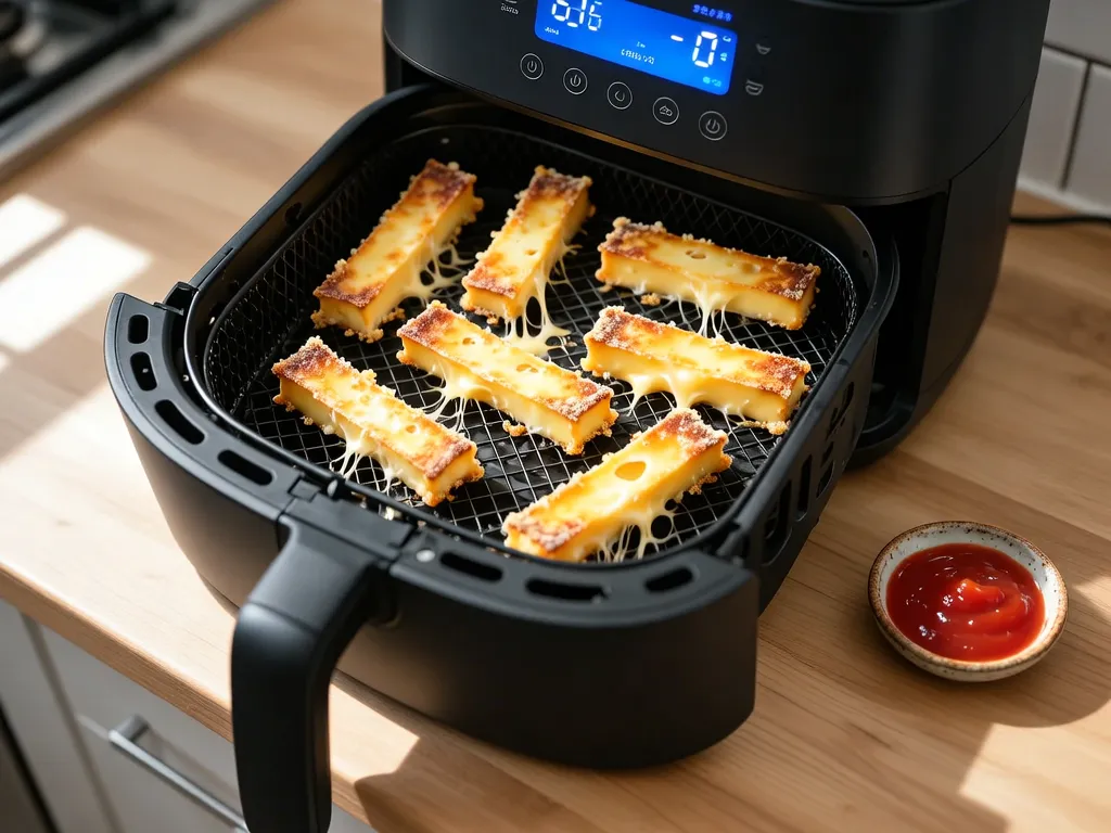 Frozen Mozzarella Sticks cooked in the air fryer — exact time and temperature
