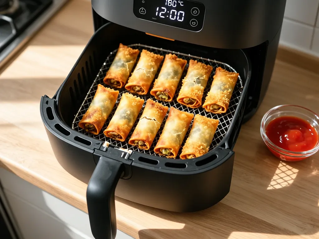 Frozen Spring Rolls cooked in the air fryer — exact time and temperature