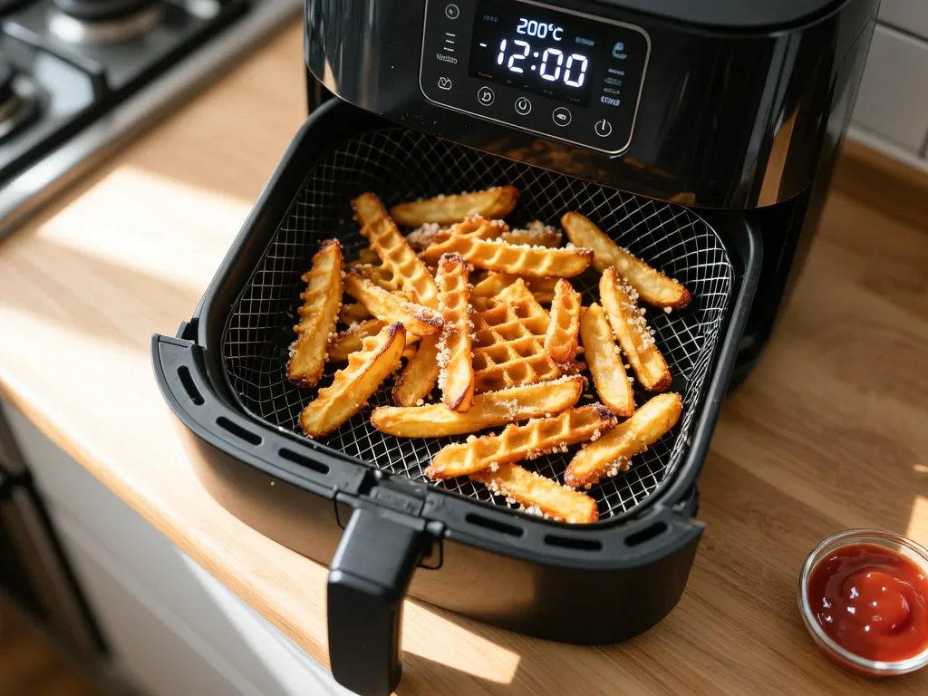 Frozen Waffle Fries cooked in the air fryer — exact time and temperature
