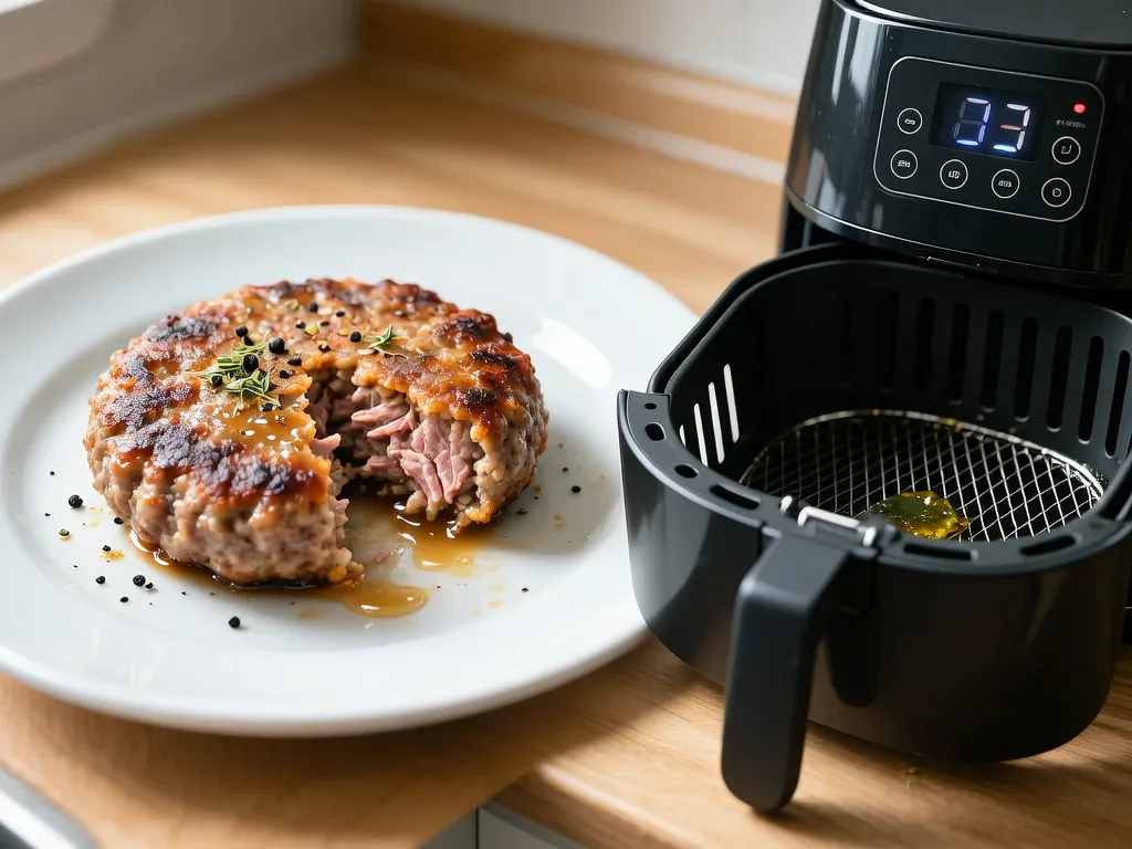 Hamburger Patty cooked in the air fryer — exact time and temperature