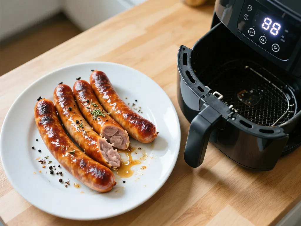 Sausages cooked in the air fryer — exact time and temperature