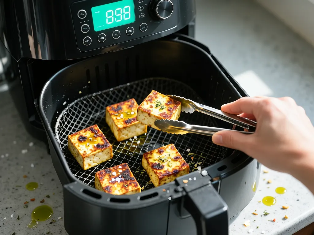 Tofu cooked in the air fryer — exact time and temperature